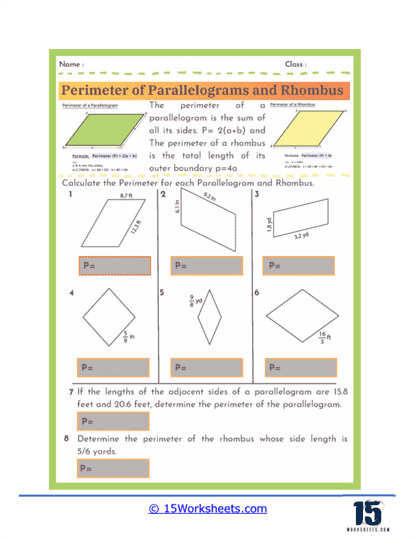 Perimeter Quest Worksheet