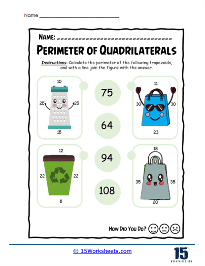 Trapezoid Match Worksheet