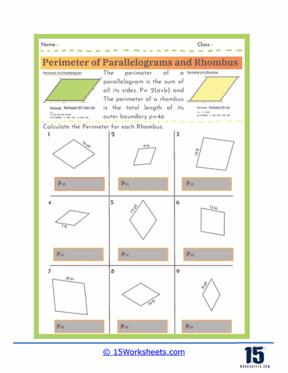 Perimeter Playground Worksheet