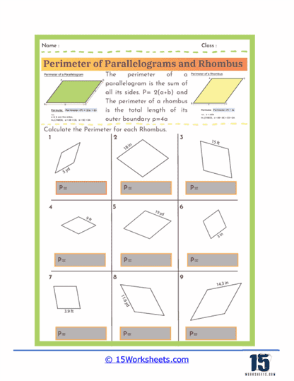 Perimeter Pizzazz Worksheet