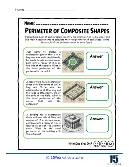 Real-World Perimeters Worksheet