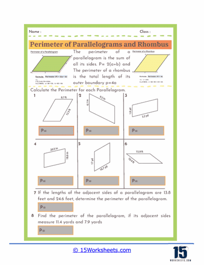Perimeter Palooza Worksheet