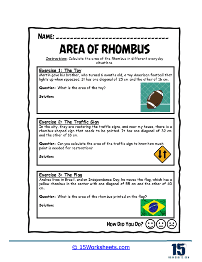 Rhombus Adventures Worksheet