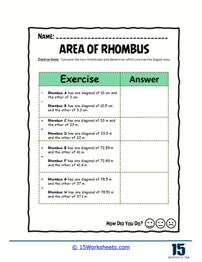 Rhombus Duel Worksheet