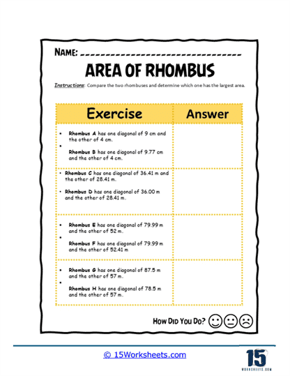 Diagonal Decisions Worksheet
