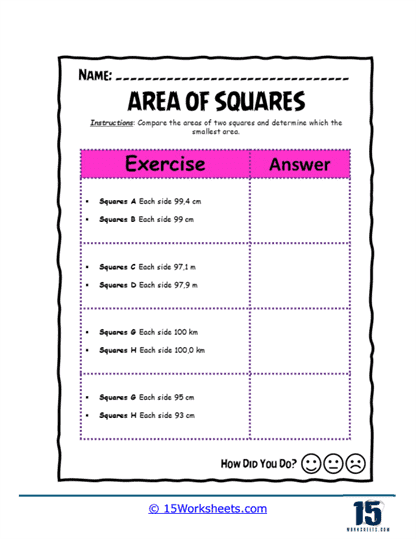 Square Smarts Worksheet