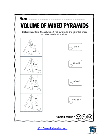 3D Shapes Volume Worksheet