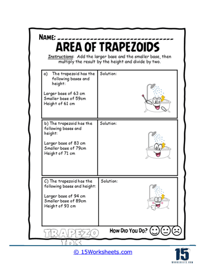 Trape Area Formula Worksheet