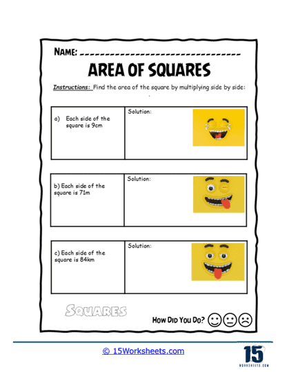 Smiley Squares Worksheet