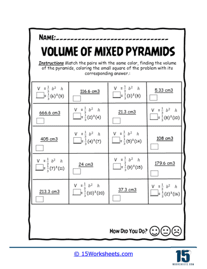Volume Match Worksheet