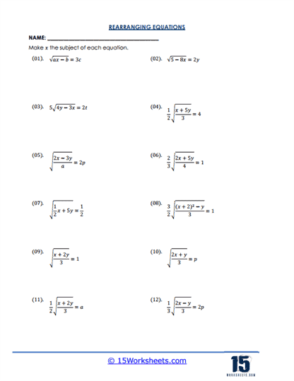 Root Roundup Worksheet