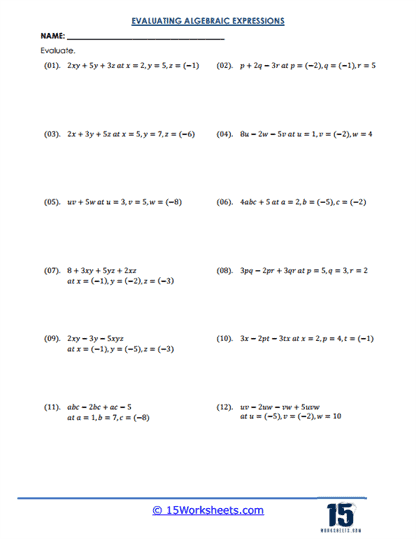 Coefficient Chaos Worksheet