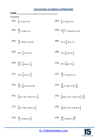 Fraction Frenzy Worksheet