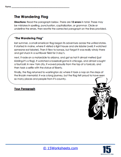 Wandering Words Worksheet