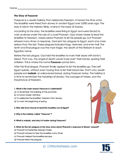Passover Worksheets