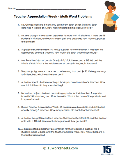 Cupcake Calculations Worksheet
