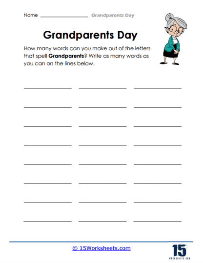 Word Builder Worksheet