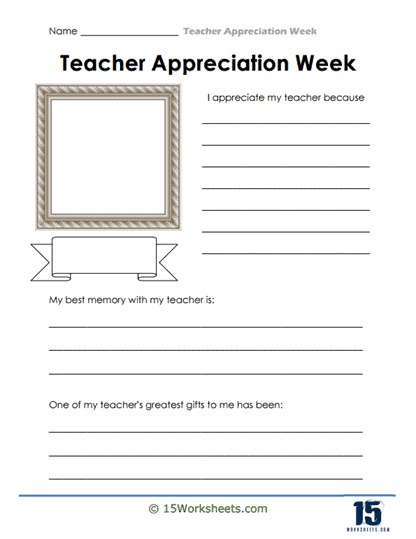 Memory Frame Worksheet