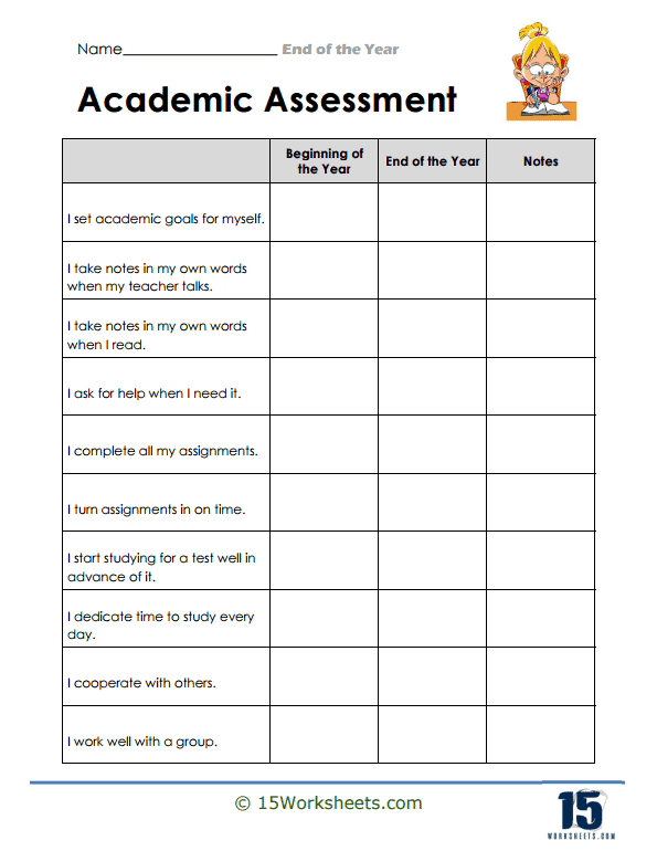 Yearbook Snapshot Worksheet