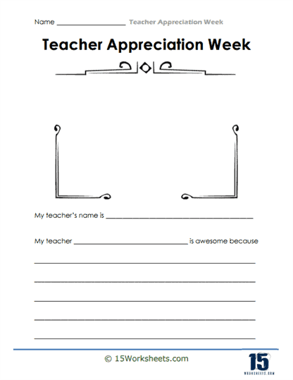 Awesome Because Worksheet