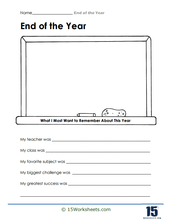 Chalkboard Reflection Worksheet