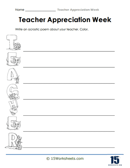 Poem Praise Worksheet