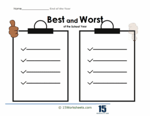 End of the School Year Worksheets | Celebration & Reflection - 15 ...