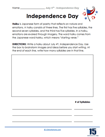 Haiku Freedom Worksheet