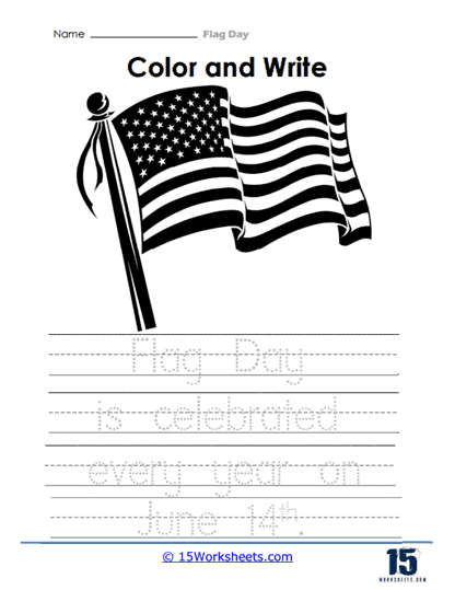 Patriotic Penmanship Worksheet