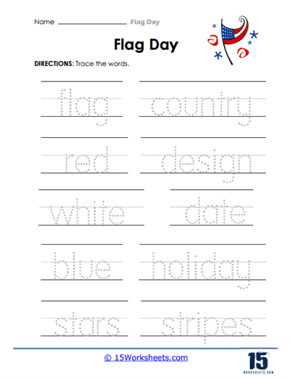 Word Trace Worksheet
