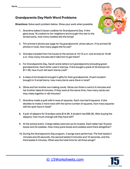 Cookie Calculations Worksheet