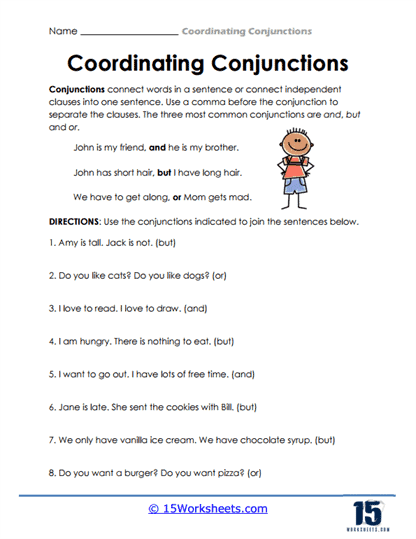 Coordinating Conjunction Worksheets