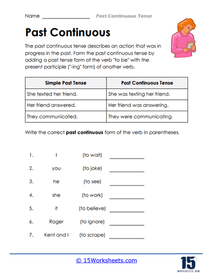 Past Continuous Worksheets