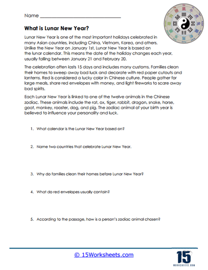 Lunar Logic Worksheet