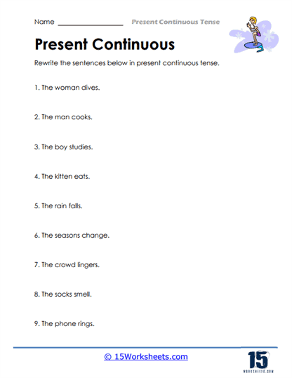 Tense Switchers Worksheet