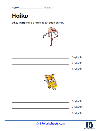 Animal Verse Worksheet