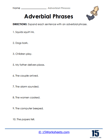 Sentence Stretchers Worksheet