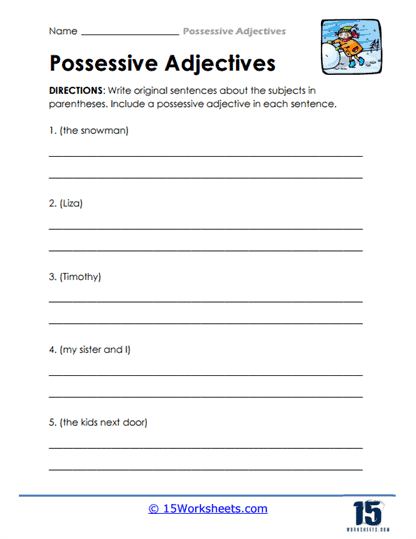 Snowy Sentences Worksheet