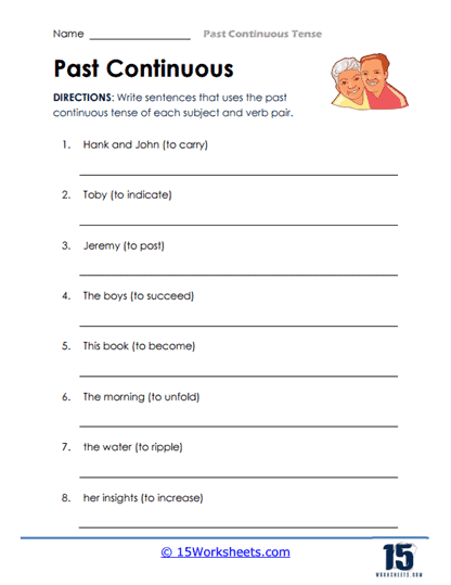 Progressive Sentences Worksheet