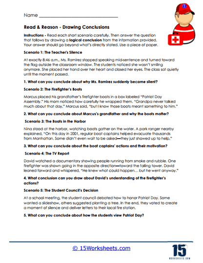 Reasoning Remembrance Worksheet