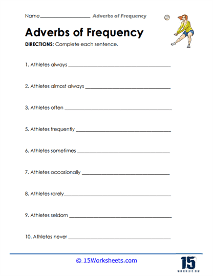 Athlete Actions Worksheet