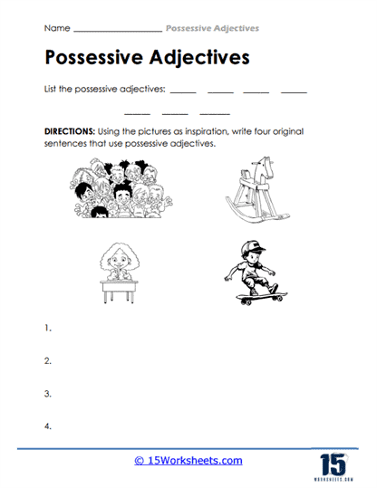 Picture Possessives Worksheet