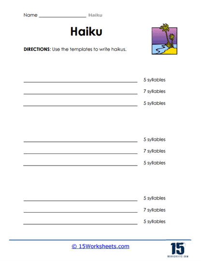 Triple Haikus Worksheet