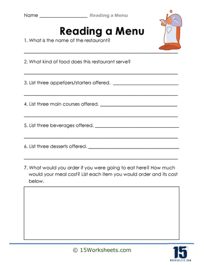 Order Organizer Worksheet
