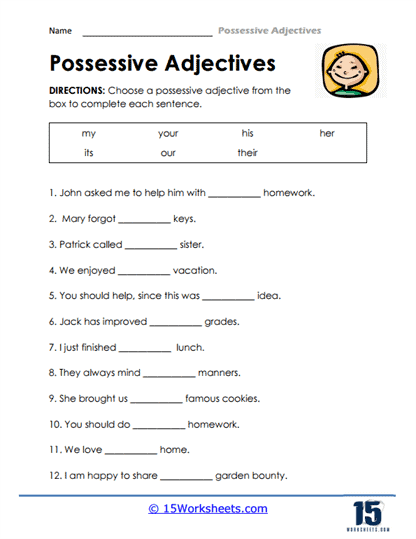 Fill Fun Worksheet