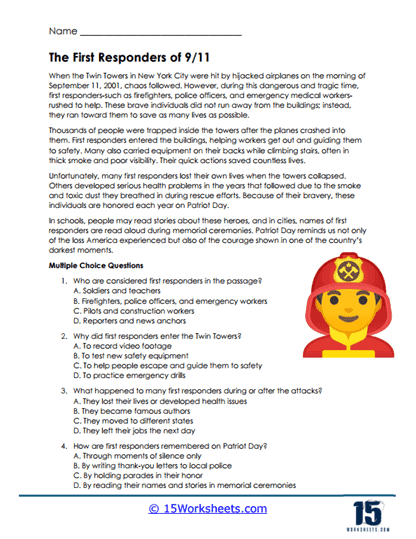Heroic Helpers Worksheet