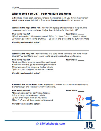 Peer Pick Worksheet