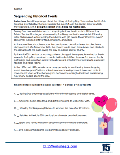 History Timeline Worksheet