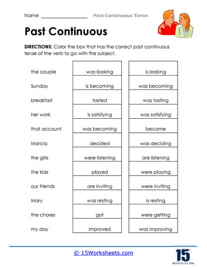 Tense Tracker Worksheet