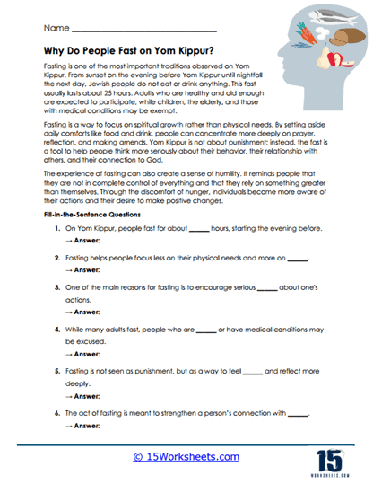 Fasting Focus Worksheet